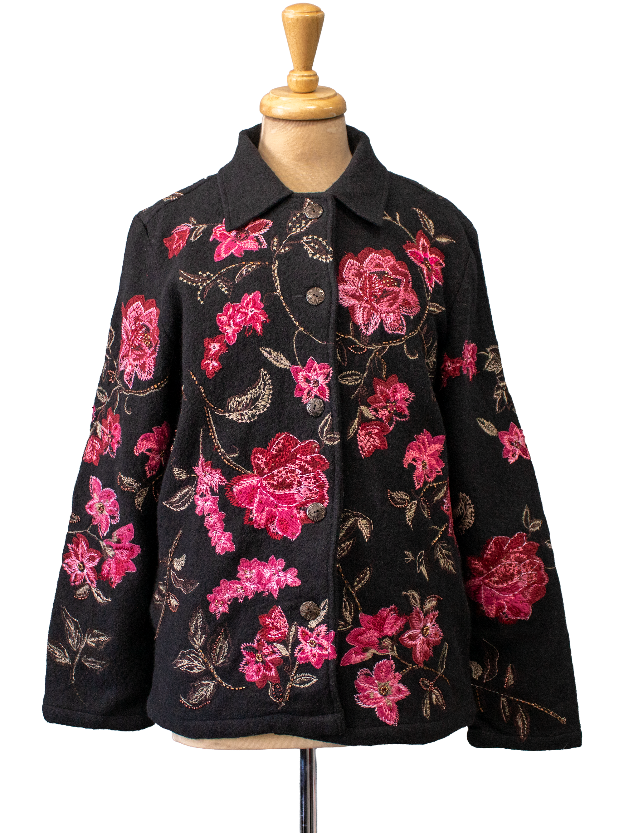 Dash Wool Embroidered Floral Coat