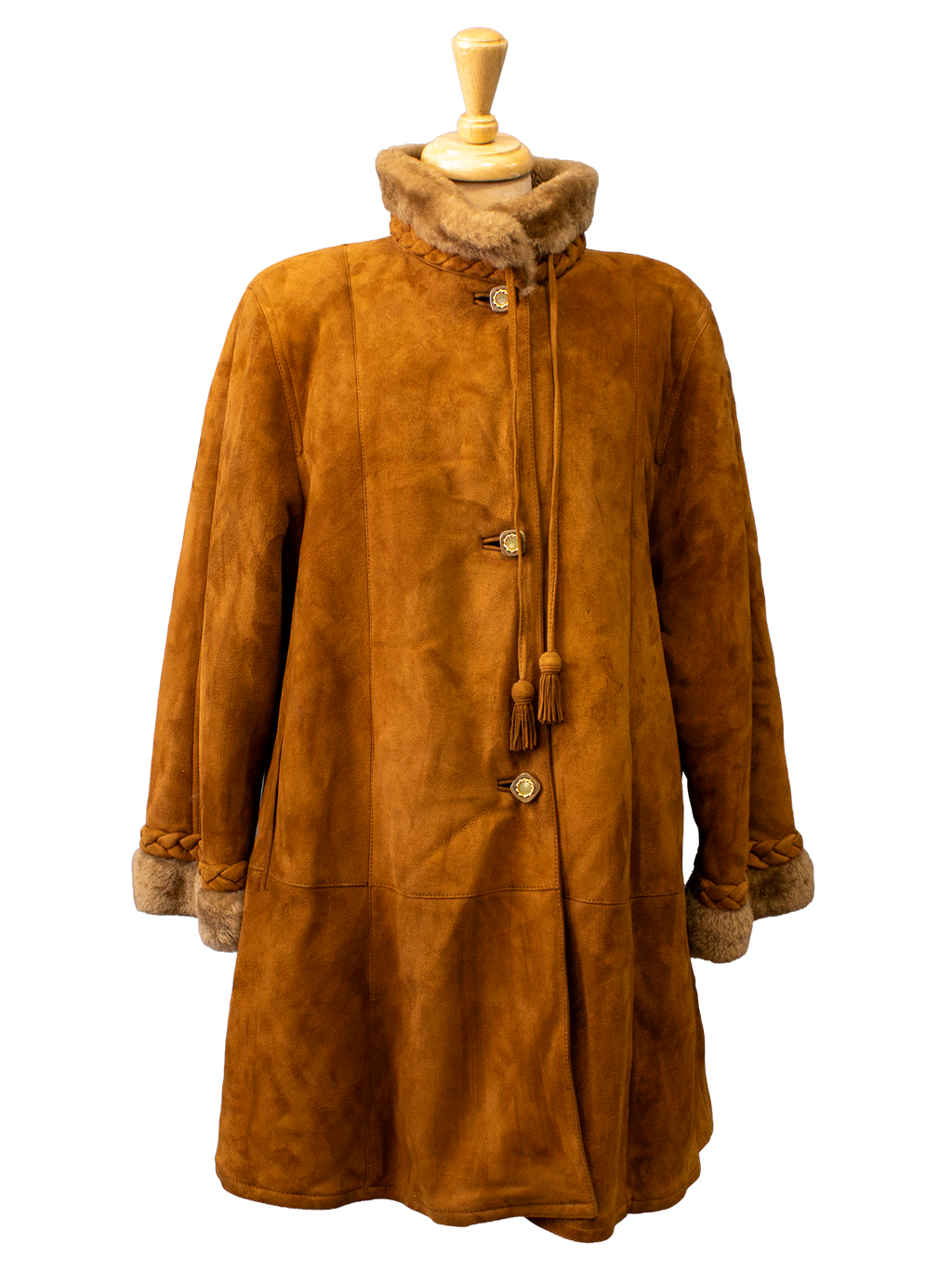 Genuine Leather Coat with Faux Fur