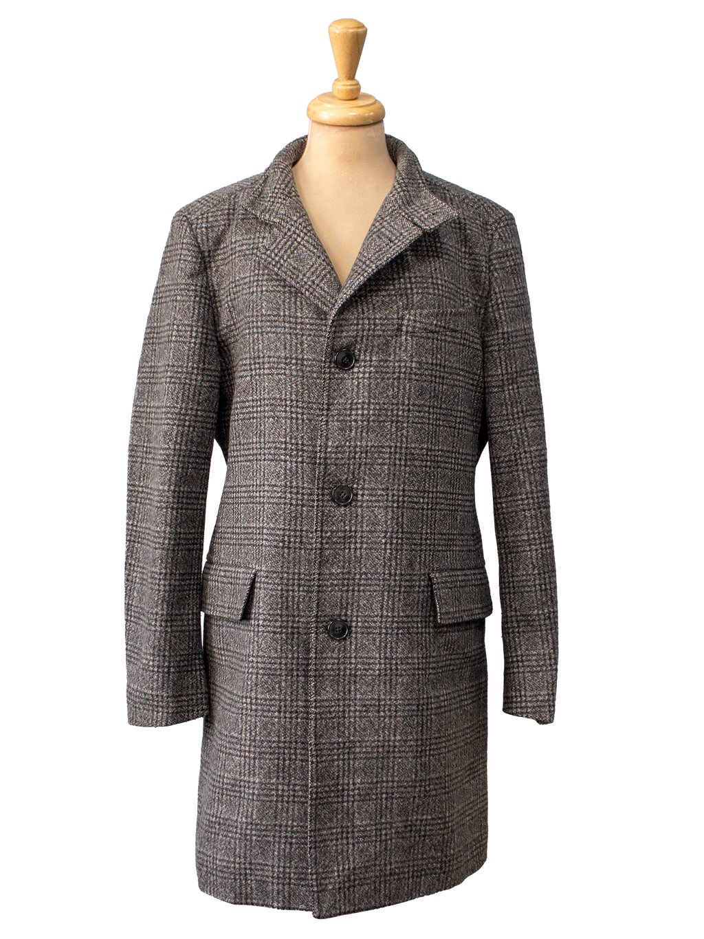 Hugo Boss Checked Wool Coat