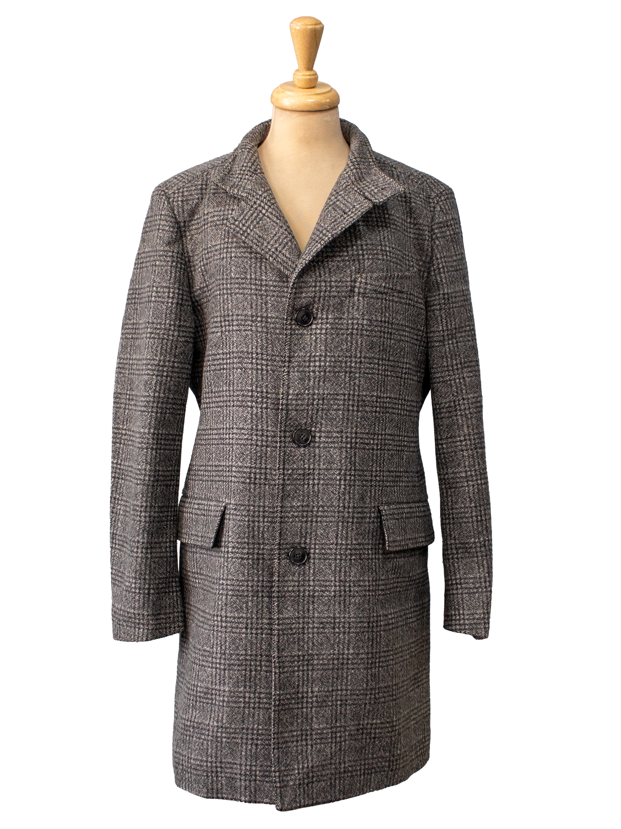 Hugo Boss Checked Wool Coat