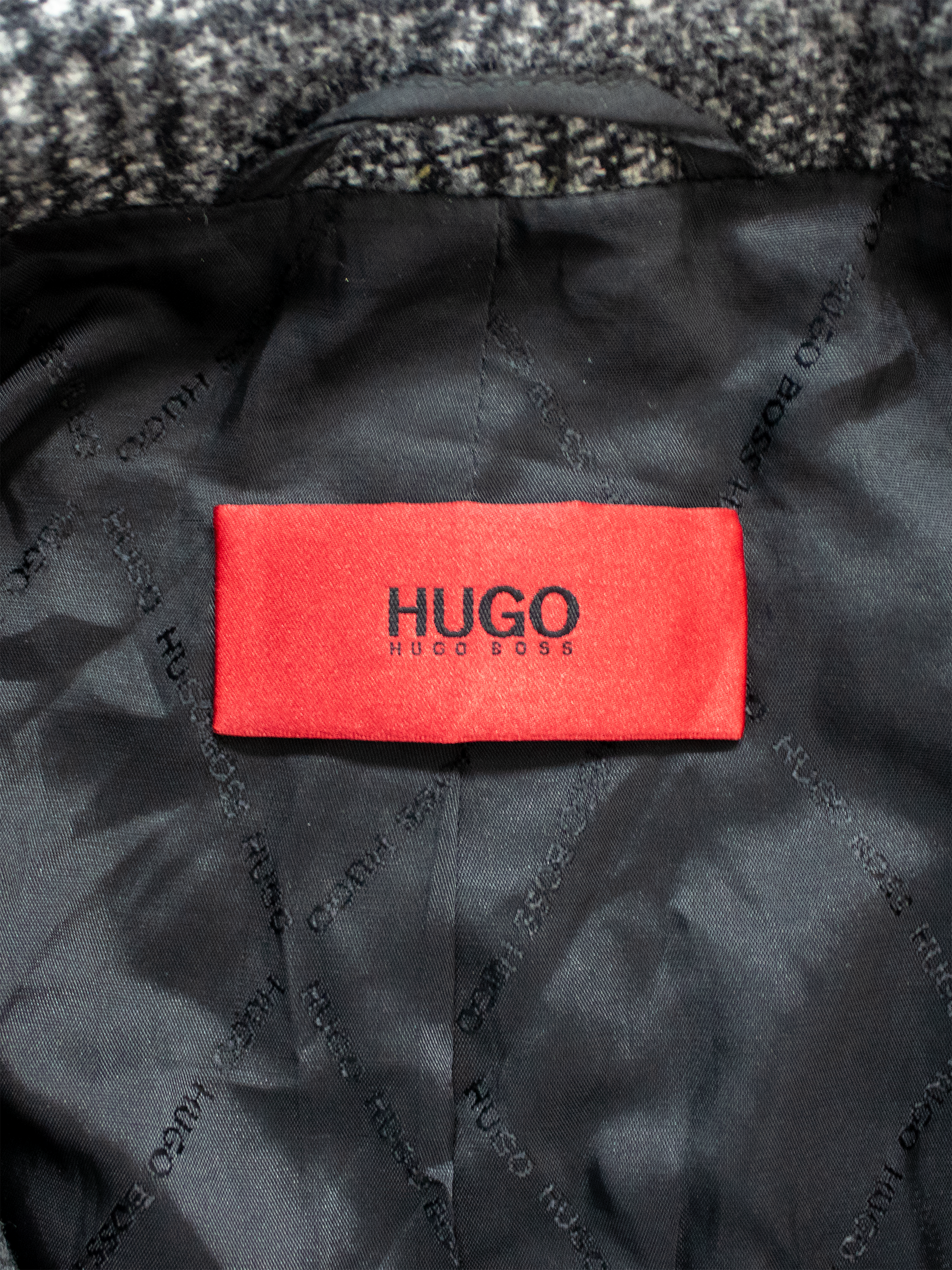 Hugo Boss Checked Wool Coat