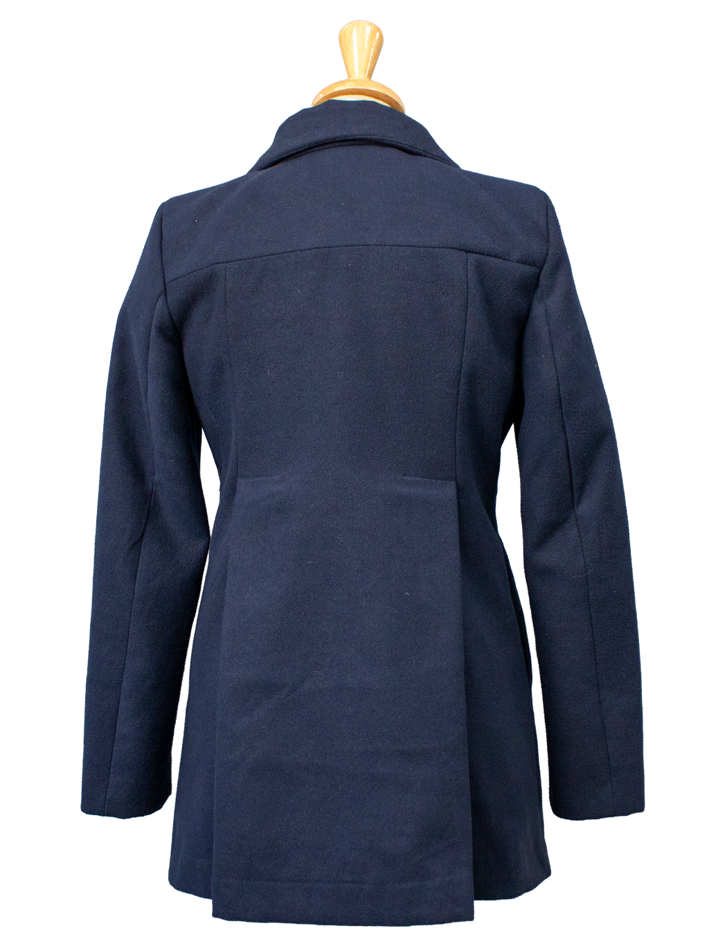 Vila Navy Wool-Blend Coat