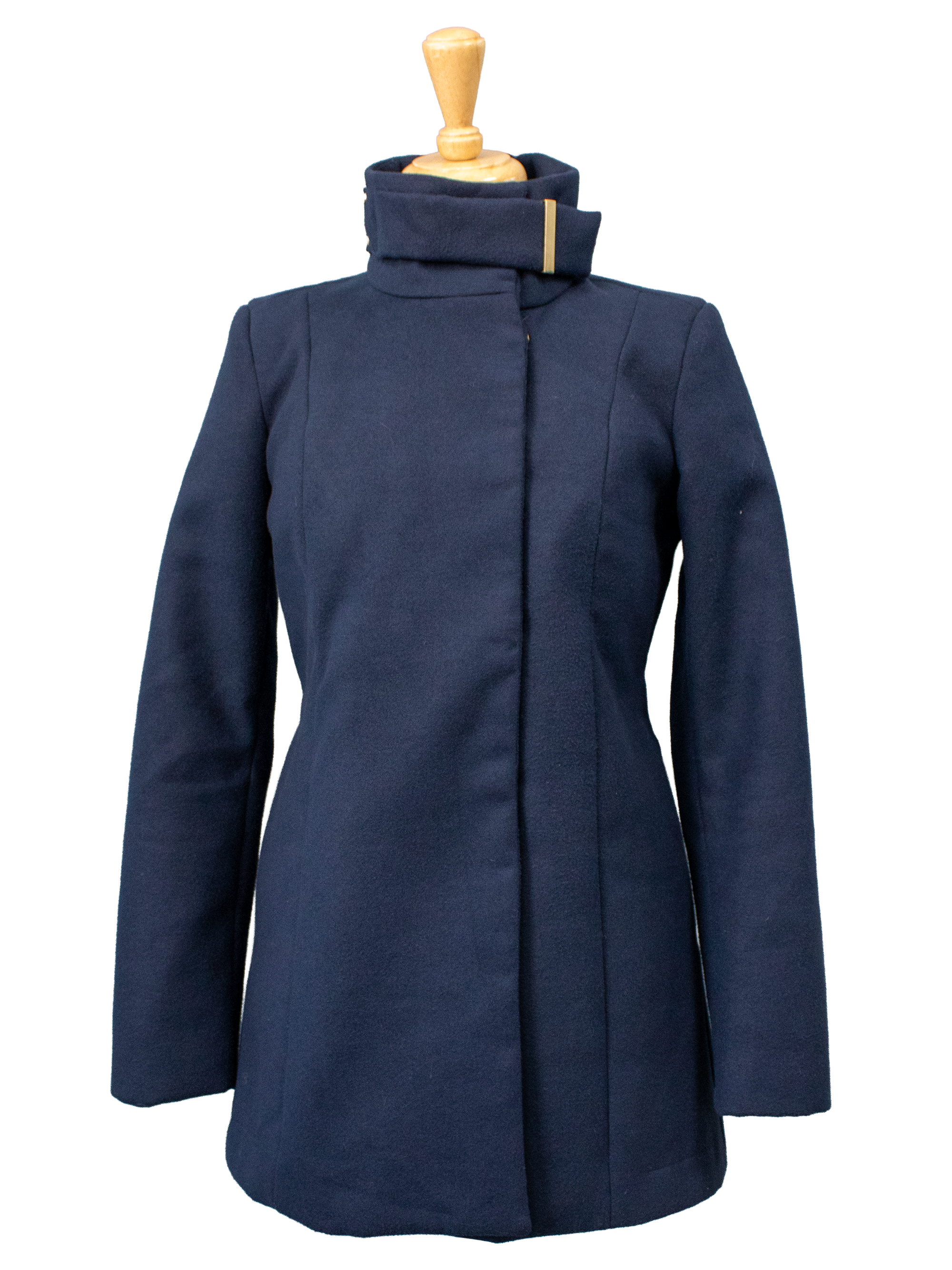 Vila Navy Wool-Blend Coat