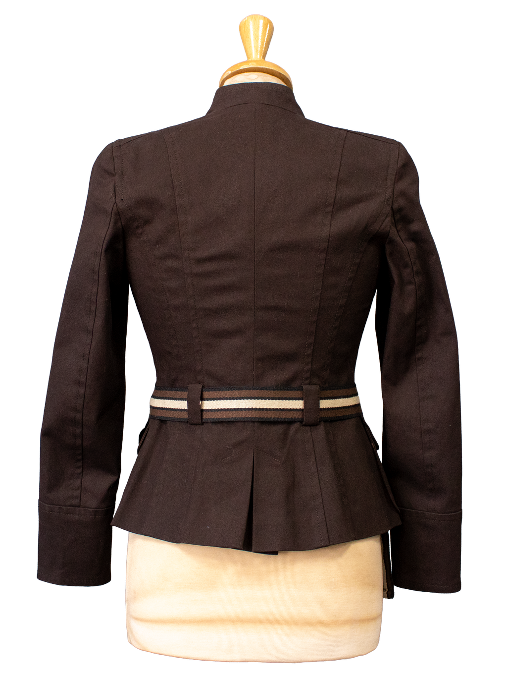 Zara Brown Blazer with Brown and White Belt