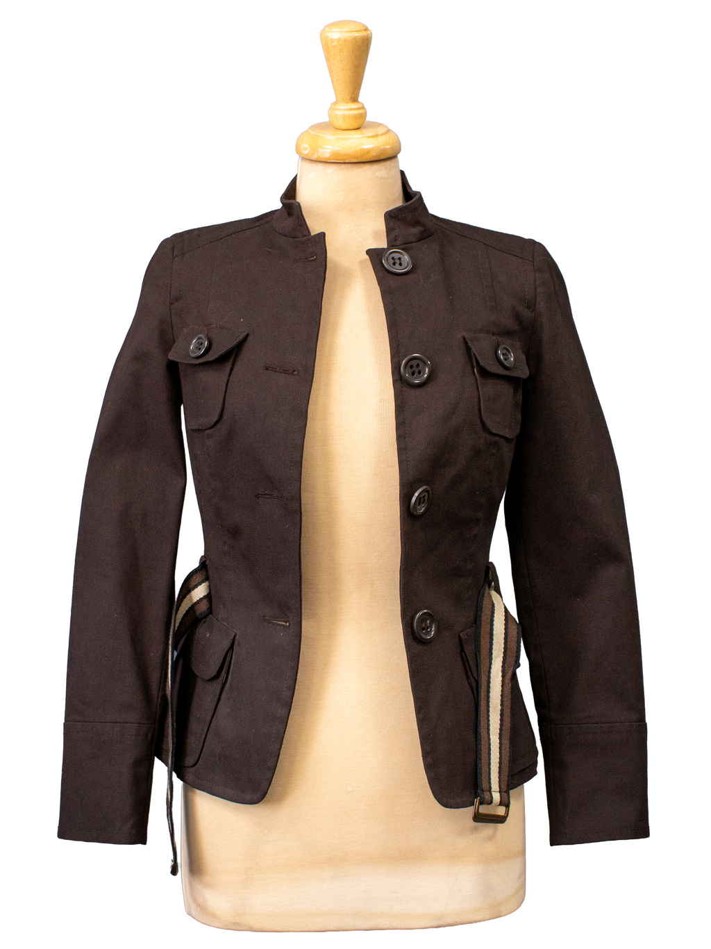 Zara Brown Blazer with Brown and White Belt