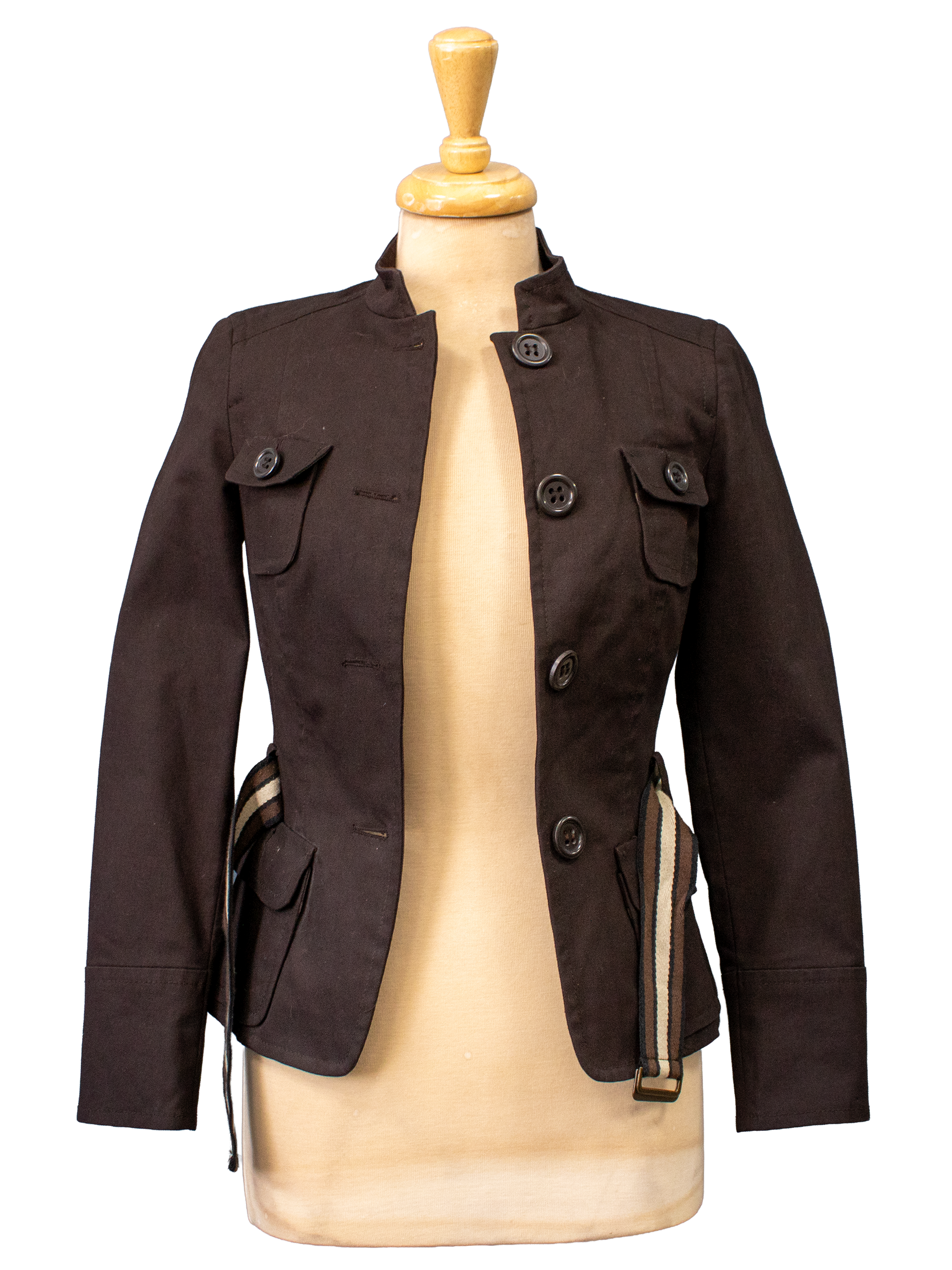 Zara Brown Blazer with Brown and White Belt