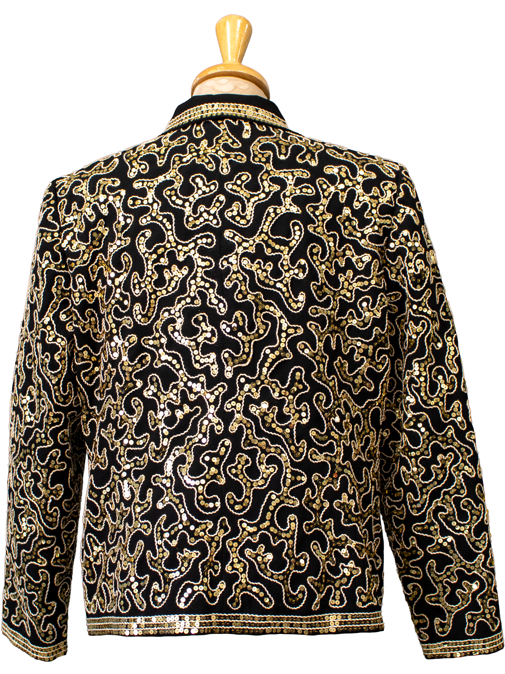 Black and Gold Sequined Jacket