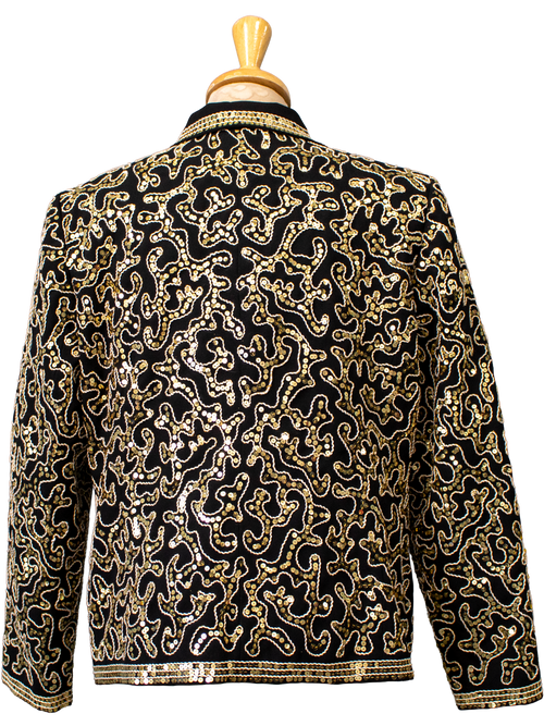 Black and Gold Sequined Jacket