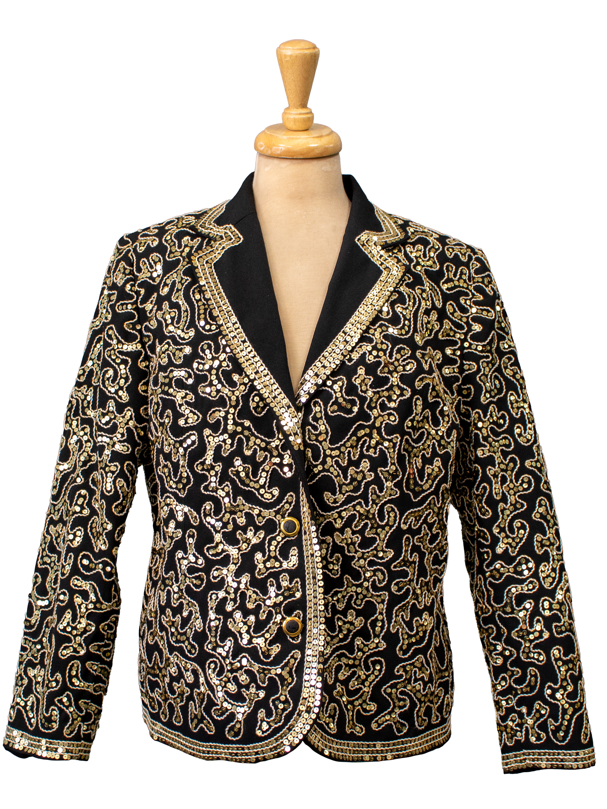 Black and Gold Sequined Jacket