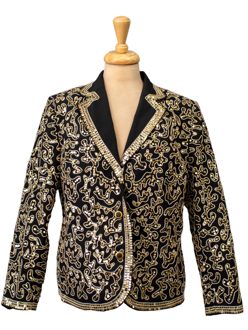 Black and Gold Sequined Jacket