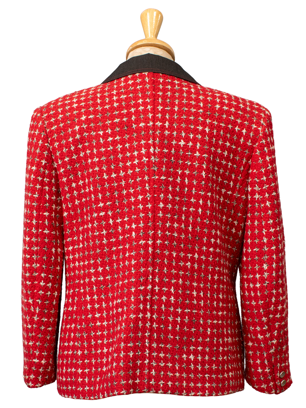 Red Textured Jacket with Black Accents