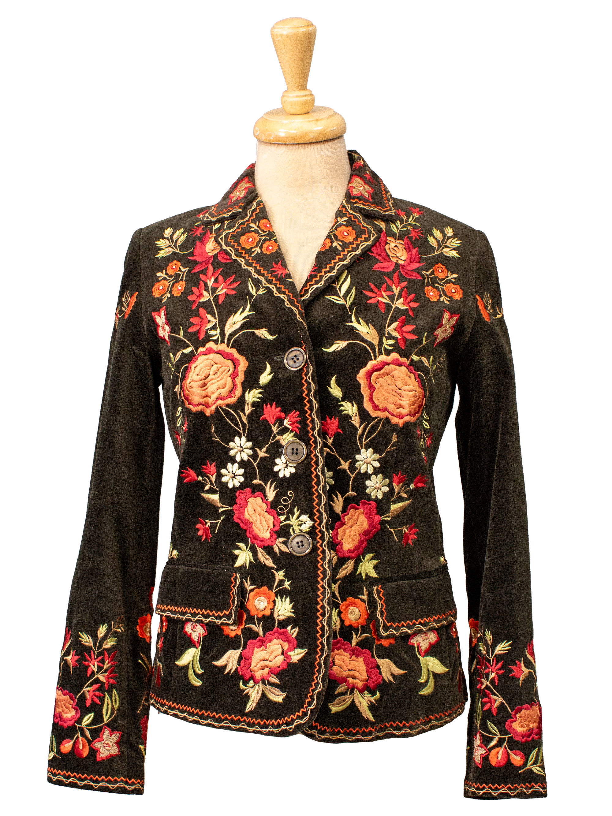 Black and Red Embroidered Jacket