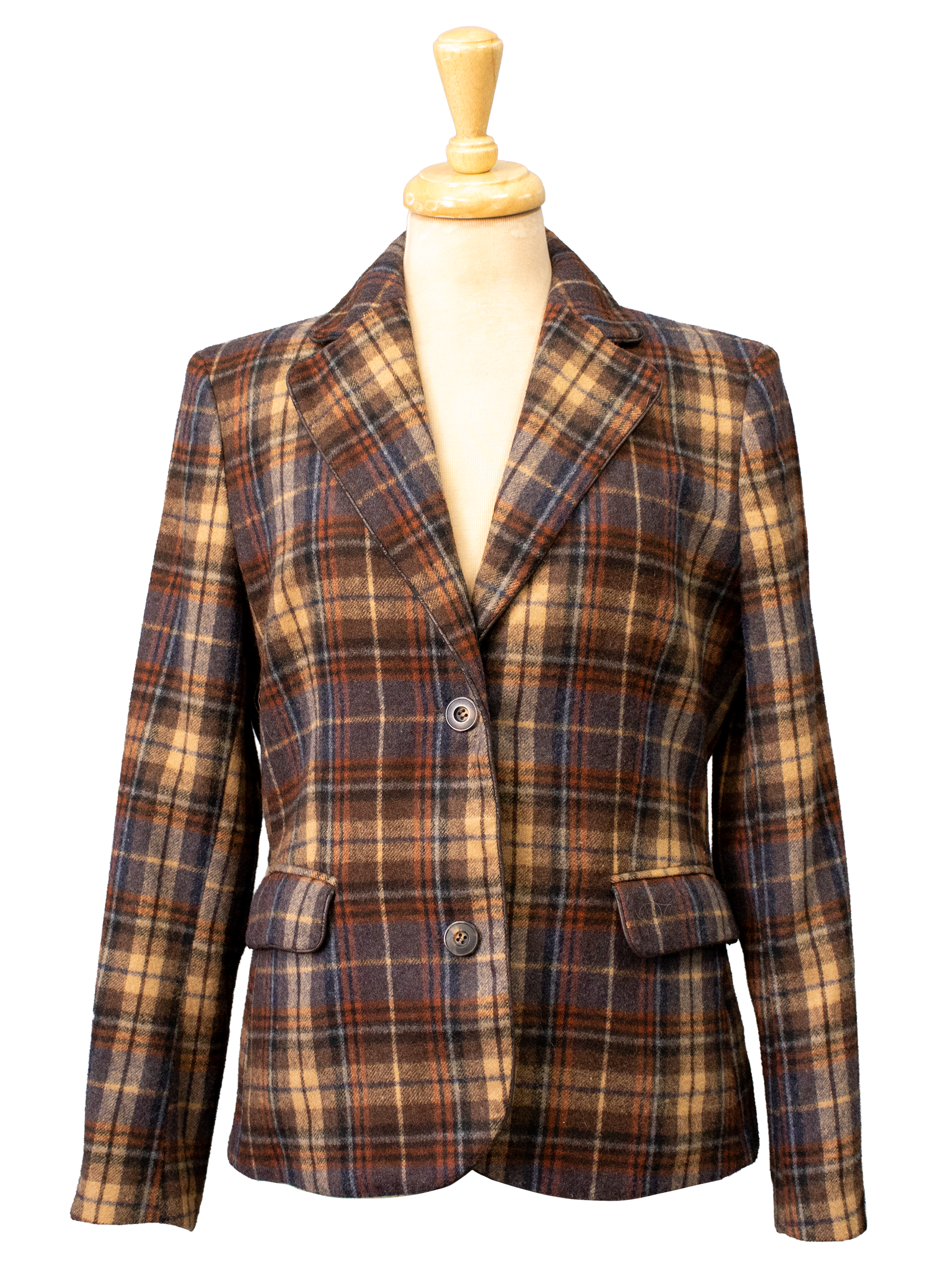 Christian Berg Wool Plaid Blazer