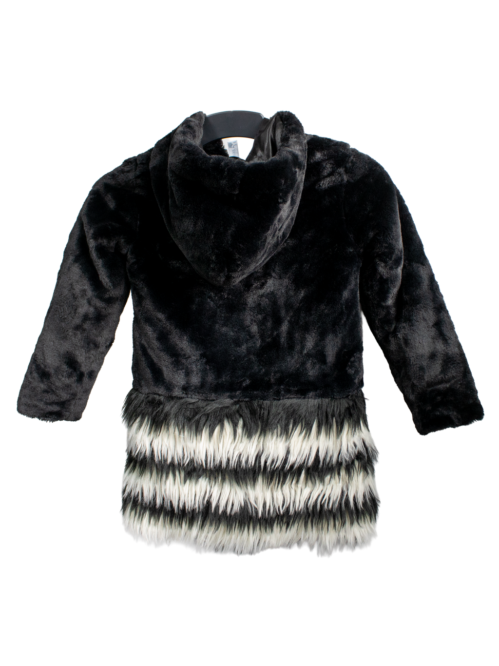 Black and White Kid's Fur Coat