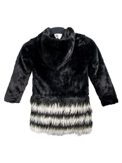 Black and White Kid's Fur Coat